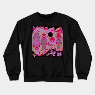 alien soccer floral pattern ecopop Crewneck Sweatshirt